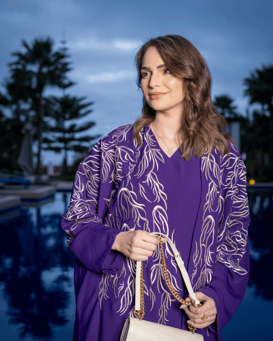 Abaya 2 Pièces Violet