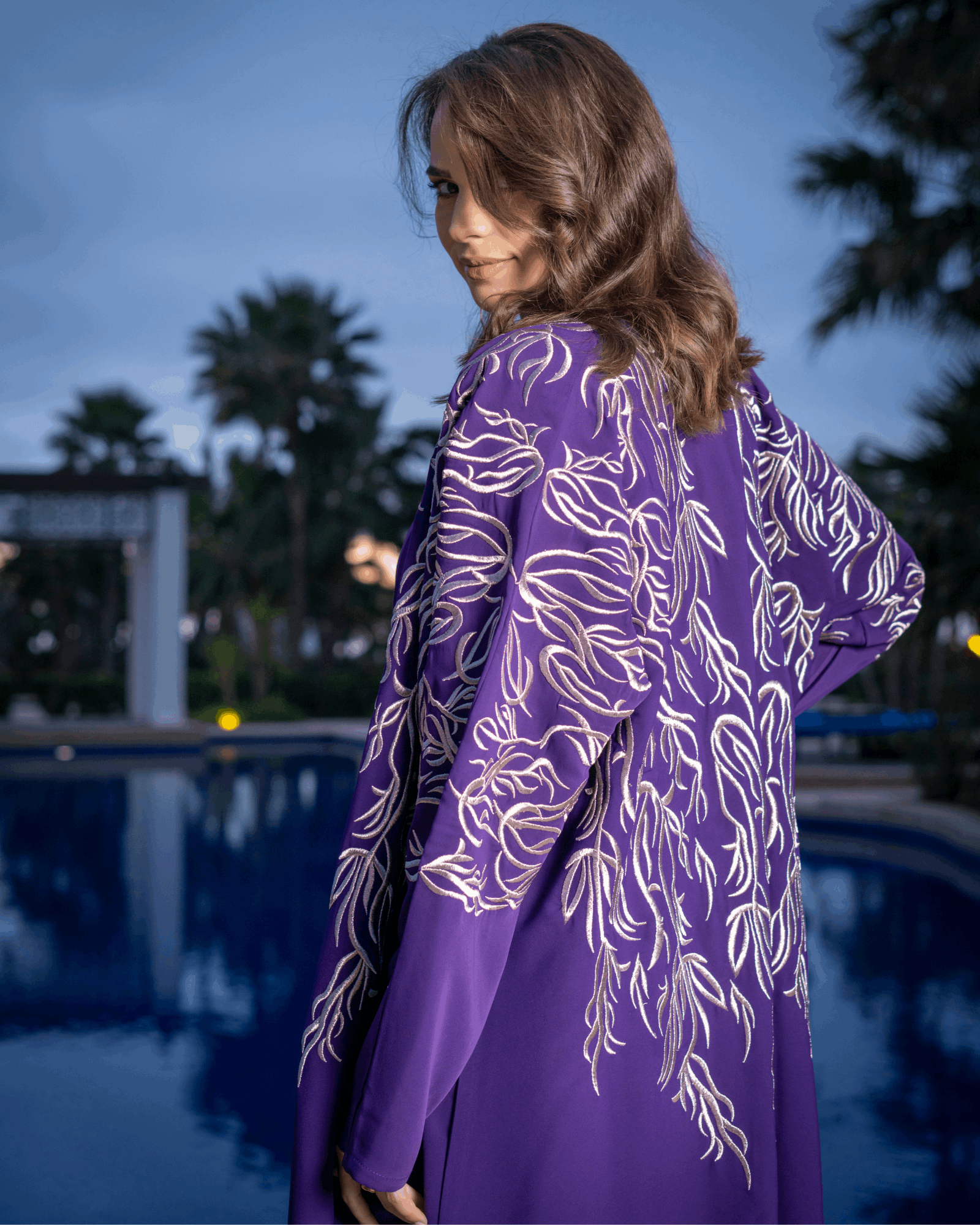 Abaya 2 Pièces Violet