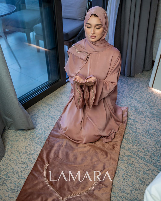 Abaya prière rose