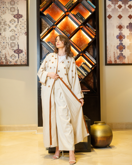 Kimono & Pantalon en Lin – 2 Pièces